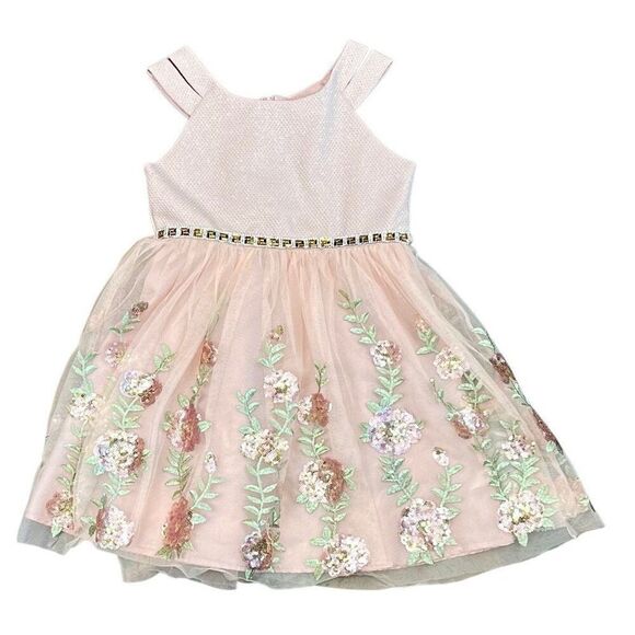 Sweet Heart Rose Girls Empire Waist Formal Fliral Dress 6 - Picture 1 of 9